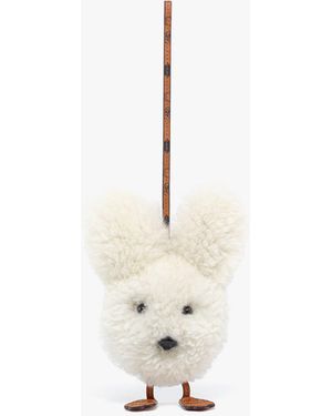 MCM Rabbit Charm In Lamb Fur And Visetos - Metallic