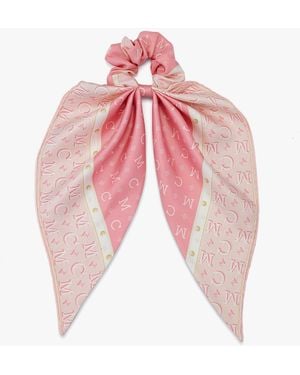 MCM Upcycling Project Scarf Scrunchie In Organic Silk - Pink