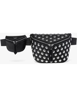 MCM Diamant 3d Belt Bag In Galactic Gala Lamb Leather - Black