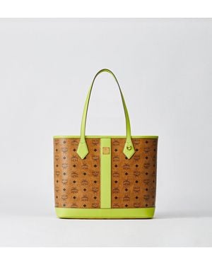 MCM New Liz Shopper In Visetos - Yellow