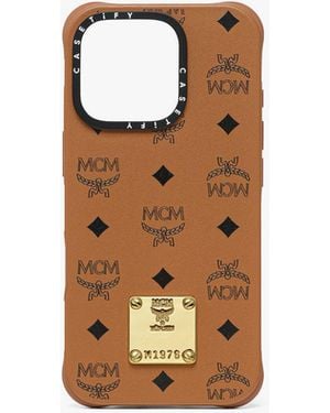 MCM Iphone 16 Pro X Casetify Brass Plate Bioveg Iphone Case - Brown
