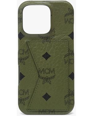 MCM Iphone 16 Pro Case In Visetos - Green