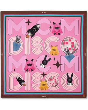 MCM Character Disco Scarf In Organic Silk - Pink