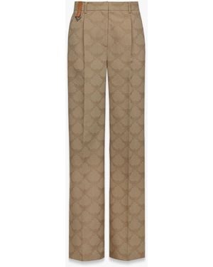 MCM Lauretos Wool Jacquard Trousers - Natural