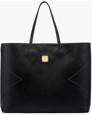 MCM Dia Shopper In Calfskin - Black