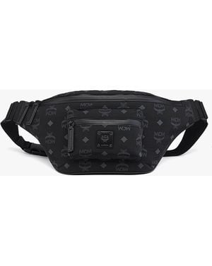MCM Fursten Belt Bag In Monogram Nylon - Black