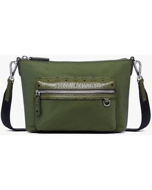 MCM Aren Crossbody In Econyl And Leather - Green