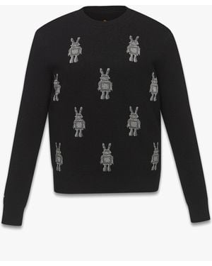 MCM Rabot Sweater In Wool Jacquard - Black