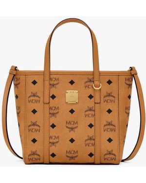 MCM Toni Top-zip Shopper In Visetos - Brown