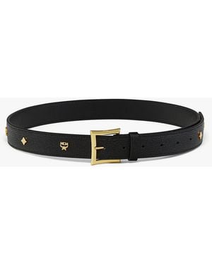 MCM Pina Belt In Studded Leather - Black