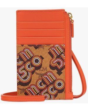 MCM Aren Lanyard Card Holder - Orange