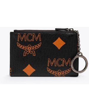 MCM Aren Key Pouch In Maxi Visetos - Black