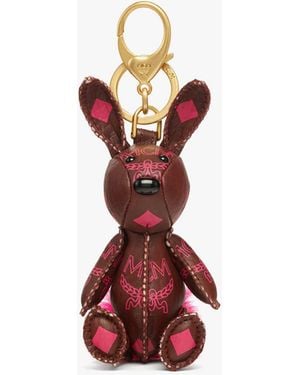 MCM Aren Rabbit Charm In Visetos - Red