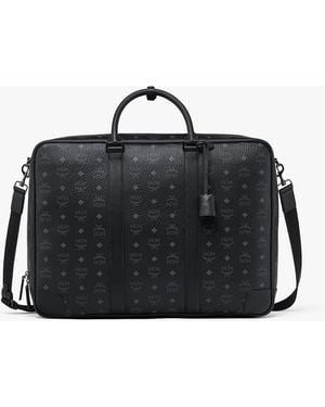 MCM Ottomar Suitcase In Visetos - Black