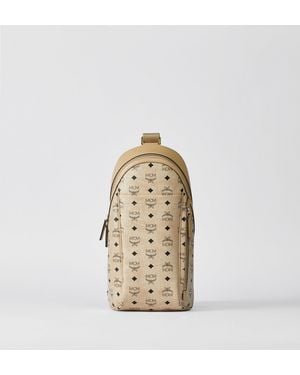 MCM Aren Sling Bag In Visetos - Metallic