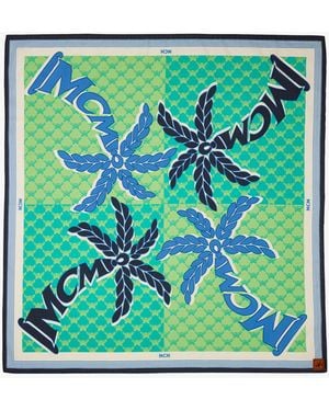 MCM Palm Monogram Bandana Scarf - Green