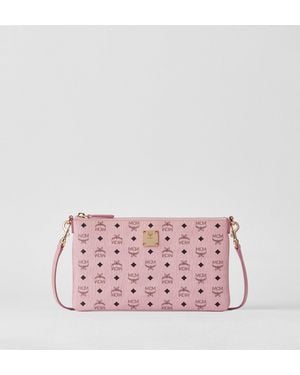 MCM Aren Crossbody Pouch In Visetos - Pink