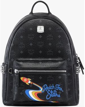 MCM Stark Side Studs Backpack In Rocket Visetos - Blue