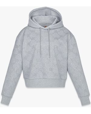 MCM Crystal Monogram Ponte Hoodie - Gray