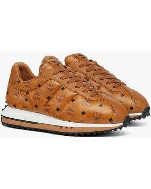 MCM Diamante Sneakers In Quilted Monogram Leather - Brown