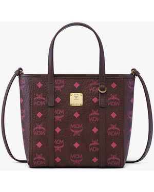 MCM Toni Top-zip Shopper In Visetos - Purple