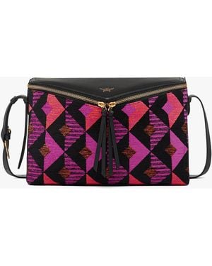 MCM Diamant 3d Shoulder Bag In Diamond Jacquard - Red