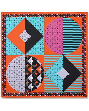 MCM Abstract Monogram Scarf In Organic Silk - Red