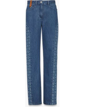 MCM Monogram Jeans In Denim Jacquard - Blue
