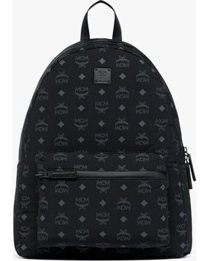 MCM Stark Packable Backpack In Monogram Nylon - Black
