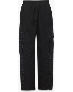 MCM Monogram Cargo Pants In Econyl - Black