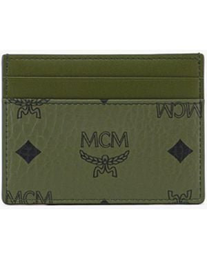 MCM Aren Card Case In Visetos - Green