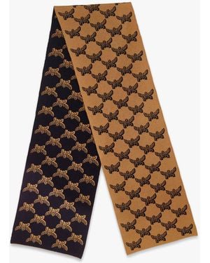 MCM Reversible Lauretos Jacquard Wool Stole - Brown