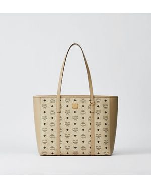 MCM Toni Top-zip Shopper In Visetos Leather Mix - Metallic
