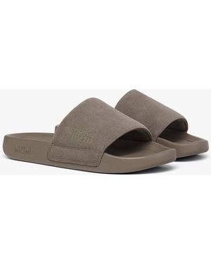 MCM X We The Best Ultrasuede Slides - Brown