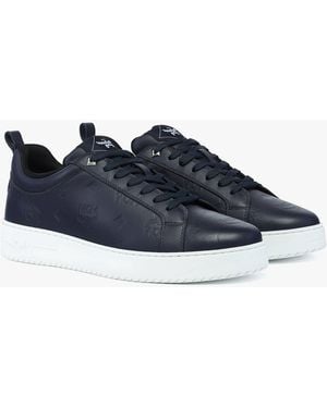 MCM Neo Terrain Sneakers In Monogram Leather - Blue