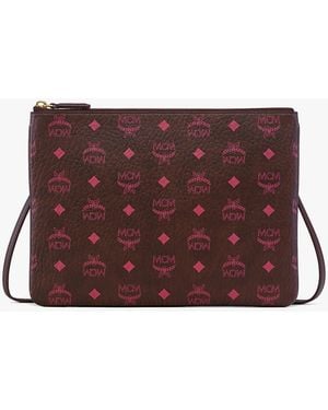 MCM Crossbody Pouch In Visetos Original - Red