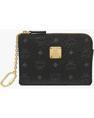 MCM Aren Card Pouch In Visetos - Black