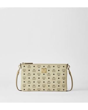 MCM Aren Crossbody Pouch In Visetos - Metallic