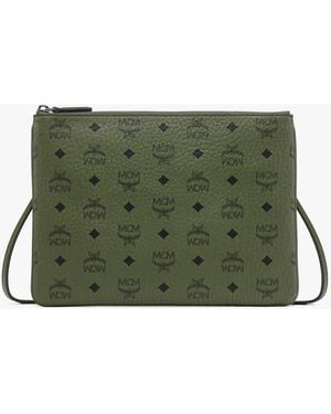 MCM Crossbody Pouch In Visetos Original - Green