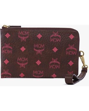 MCM Ottomar Travel Pouch In Visetos - Purple