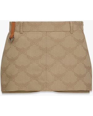 MCM Lauretos Wool Jacquard Shorts - Natural