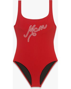 MCM Logo Print Swimsuit - Red