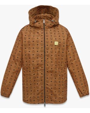 MCM Monogram Print Hooded Windbreaker In Econyl - Brown