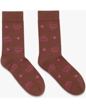 MCM Monogram Knit Socks - Red