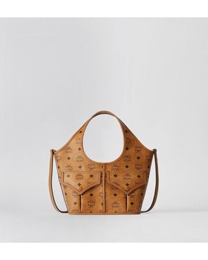 MCM Leni Shopper In Visetos - Brown