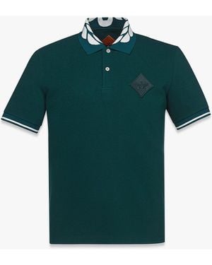 MCM Intarsia Laurel Piqué Polo - Green