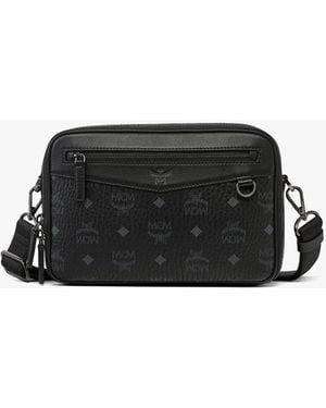 MCM Diamond Camera Bag In Visetos - Black