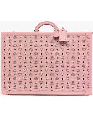 MCM Suitcase In Visetos - Pink