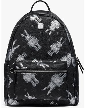 MCM Stark Backpack In Rabot Visetos - Black