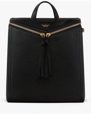 MCM Diamant 3d Backpack In Goatskin Leather - Black